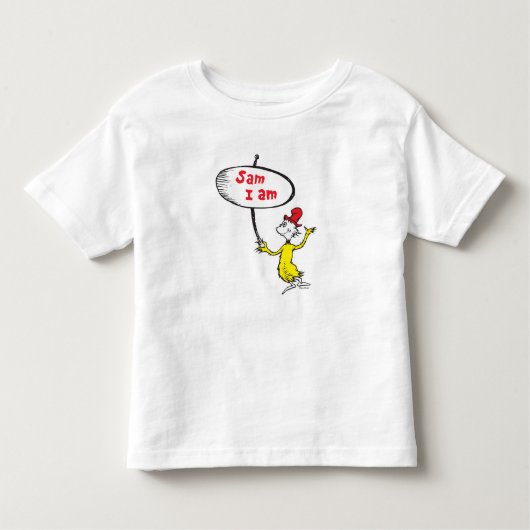 Dr. Seuss | Sam-I-Am-Holding-Zeichen Kleinkind T-shirt (Vorderseite)