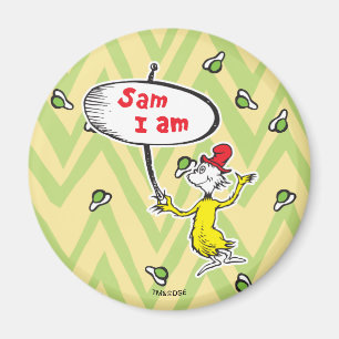 Dr. Seuss   Sam-I-Am-Holding-Zeichen Magnet