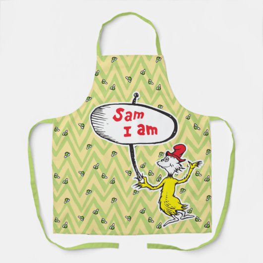 Dr. Seuss | Sam-I-Am-Holding-Zeichen Schürze (Vorderseite)