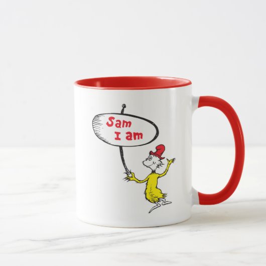 Dr. Seuss | Sam-I-Am-Holding-Zeichen Tasse (Rechts)