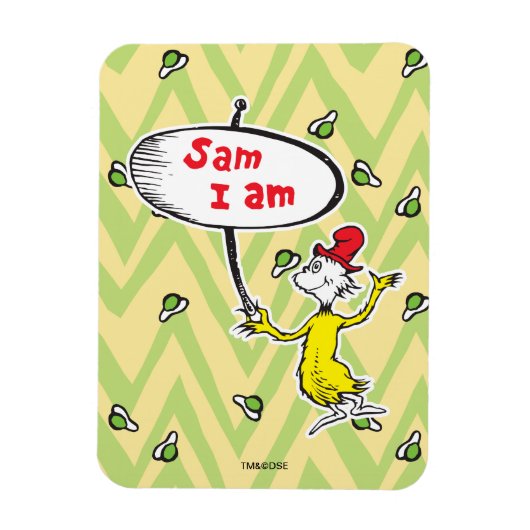 Dr. Seuss | Sam-I-Am mit Schild Magnet (Vertikal)