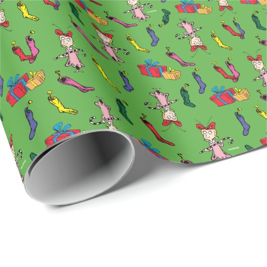 Dr. Seuss | Schnürsenkel | Cindy-Lou Who Pattern Geschenkpapier (Rolleneckpunkt)