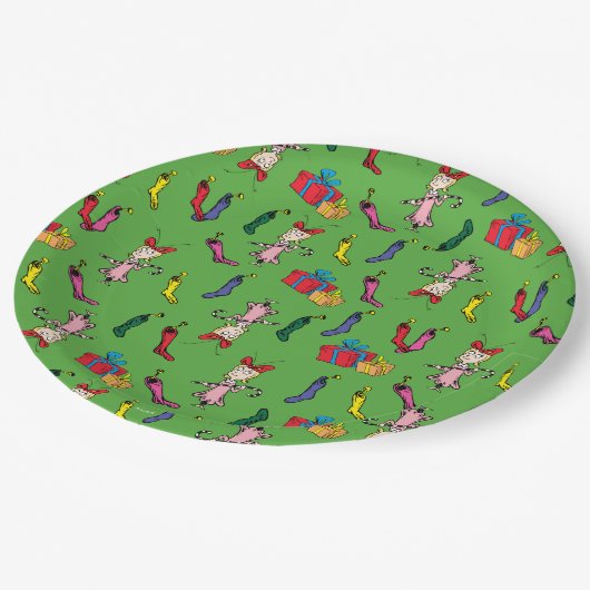 Dr. Seuss | Schnürsenkel | Cindy-Lou Who Pattern Pappteller (Schrägansicht)