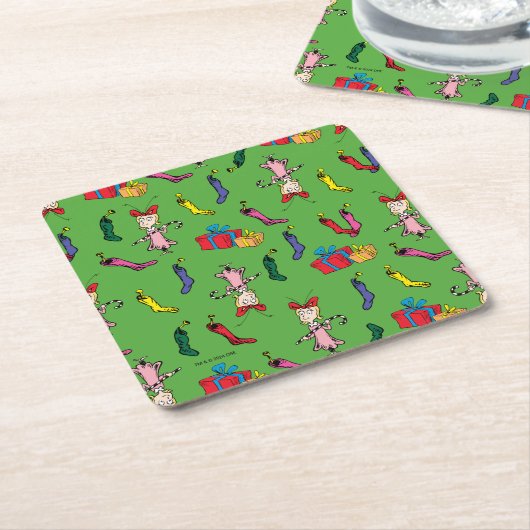 Dr. Seuss | Schnürsenkel | Cindy-Lou Who Pattern Rechteckiger Pappuntersetzer (angewinkelt)