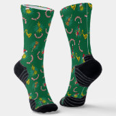 Dr. Seuss | Schnürsenkel | Merry Grinchmas Pattern Socken (Gewinkelt)