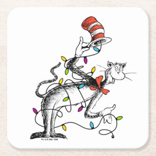 Dr. Seuss   Schnürsenkel   Mischous Cat in the Hat Rechteckiger Pappuntersetzer