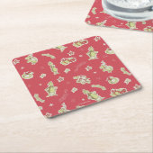 Dr. Seuss | Schnürsenkel | Rotes Weihnachtsmuster Rechteckiger Pappuntersetzer (angewinkelt)