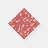 Dr. Seuss | Schnürsenkel | Rotes Weihnachtsmuster Serviette (Ecke)