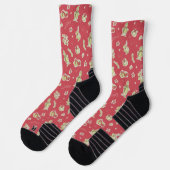 Dr. Seuss | Schnürsenkel | Rotes Weihnachtsmuster Socken (Links)