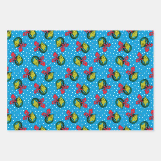 Dr. Seuss | Schnürsenkel | Weihnachtsmuster Geschenkpapier Set (Vorderseite)