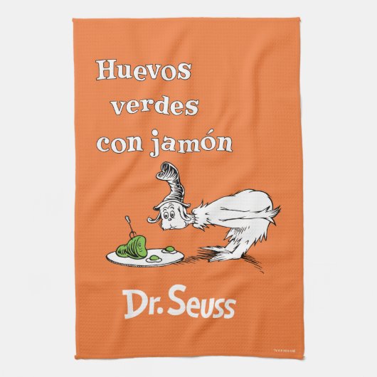 Dr. Seuss Spanische Grüne Eier mit Schinken Geschirrtuch (Vertikal)