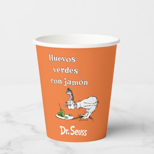 Dr. Seuss Spanische Grüne Eier mit Schinken Pappbecher (Vorderseite)