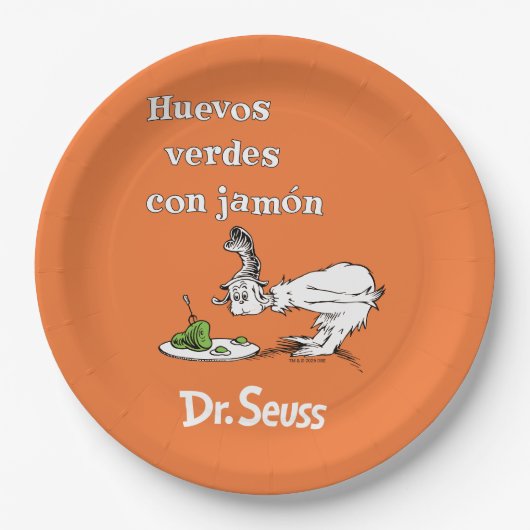 Dr. Seuss Spanische Grüne Eier mit Schinken Pappteller (Vorderseite)