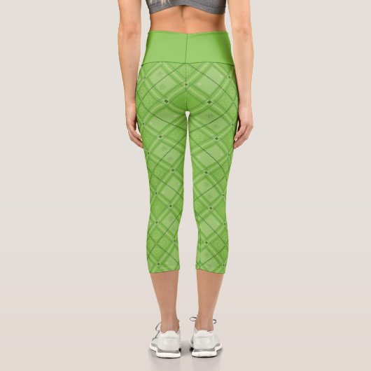 Dr. Seuss | St. Patrick's Day Kariert Pattern Capri Leggings (Rückseite)
