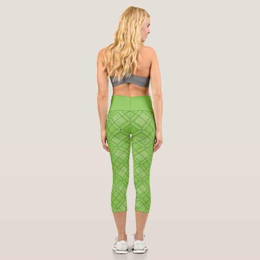 Dr. Seuss | St. Patrick's Day Kariert Pattern Capri Leggings (Rückseite)
