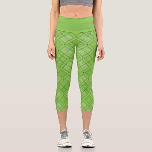 Dr. Seuss | St. Patrick's Day Kariert Pattern Capri Leggings (Vorderseite)