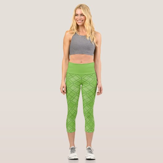Dr. Seuss | St. Patrick's Day Kariert Pattern Capri Leggings (Vorderseite)