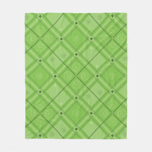 Dr. Seuss | St. Patrick's Day Kariert Pattern Fleecedecke (Vorderseite)