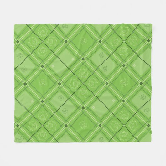Dr. Seuss | St. Patrick's Day Kariert Pattern Fleecedecke (Vorderseite (Horizontal))