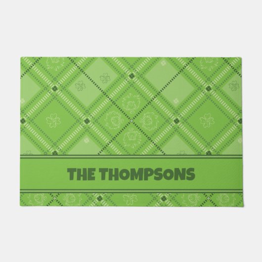 Dr. Seuss | St. Patrick's Day Kariert Pattern Fußmatte (Vorderseite)