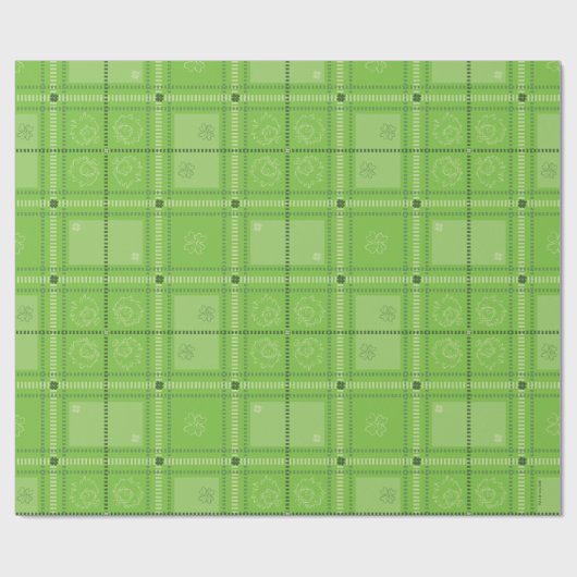 Dr. Seuss | St. Patrick's Day Kariert Pattern Geschenkpapier (Flach)