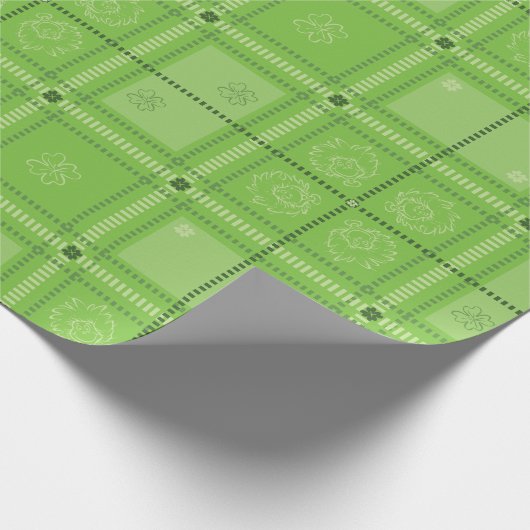 Dr. Seuss | St. Patrick's Day Kariert Pattern Geschenkpapier (Ecke)