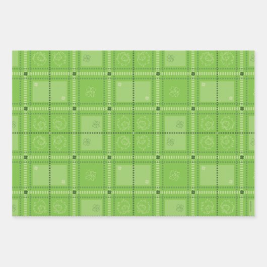 Dr. Seuss | St. Patrick's Day Kariert Pattern Geschenkpapier Set (Vorderseite)