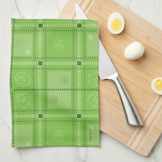 Dr. Seuss | St. Patrick's Day Kariert Pattern Geschirrtuch (Viertel Falte)