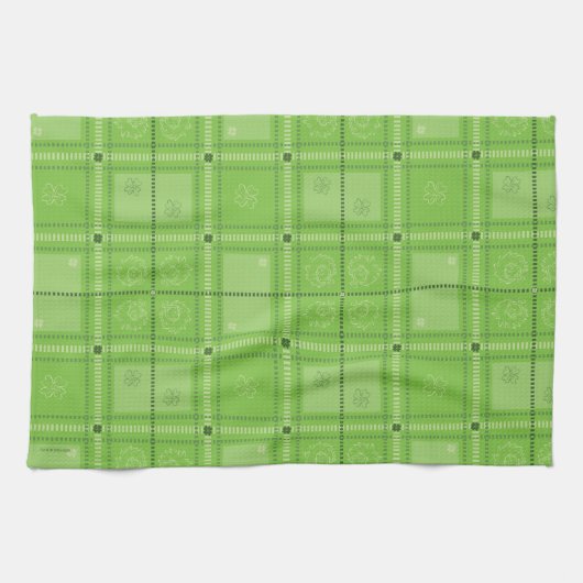 Dr. Seuss | St. Patrick's Day Kariert Pattern Geschirrtuch (Horizontal)