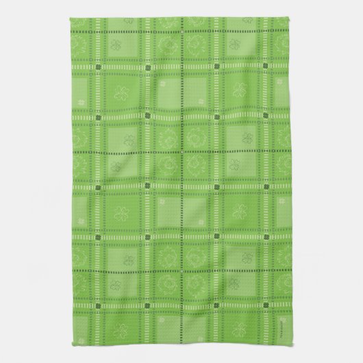 Dr. Seuss | St. Patrick's Day Kariert Pattern Geschirrtuch (Vertikal)