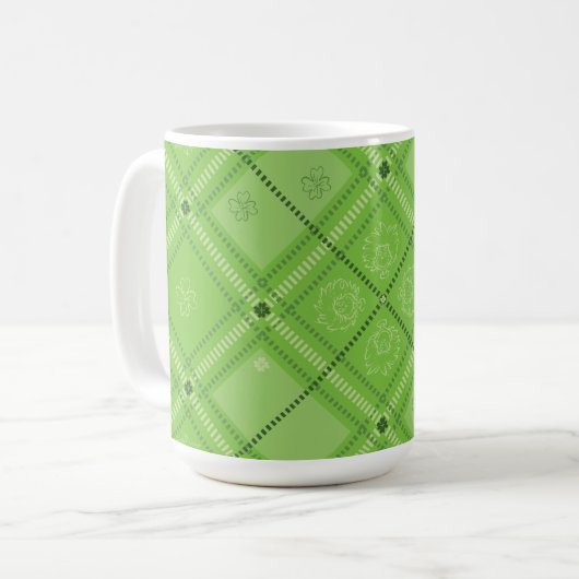 Dr. Seuss | St. Patrick's Day Kariert Pattern Kaffeetasse (Vorderseite Links)