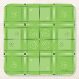 Dr. Seuss   St. Patrick's Day Kariert Pattern Rechteckiger Pappuntersetzer