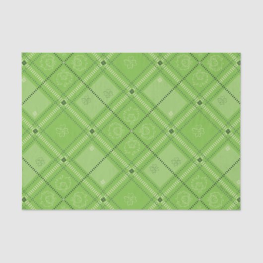 Dr. Seuss | St. Patrick's Day Kariert Pattern Seidenpapier (Vorderseite)