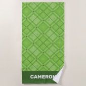 Dr. Seuss | St. Patrick's Day Kariert Pattern Strandtuch (Vorderseite)