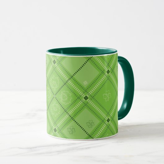Dr. Seuss | St. Patrick's Day Kariert Pattern Tasse (VorderseiteRechts)
