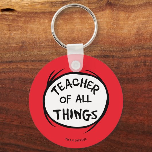 Dr. Seuss Thing 1 Thing 2 - Lehrer aller Dinge Schlüsselanhänger (Rückseite)