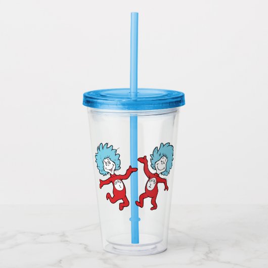 Dr. Seuss Thing 1 und Thing 2 Charakter Acryltrinkbecher (Vorderseite)