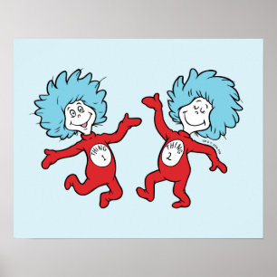 Dr. Seuss Thing 1 und Thing 2 Charakter Poster