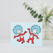 Dr. Seuss Thing 1 und Thing 2 Charakter Postkarte (Stehend Vorderseite)