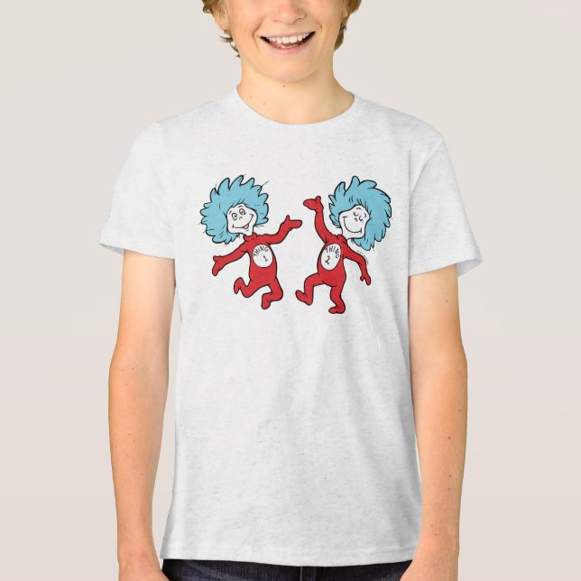 Dr. Seuss Thing 1 und Thing 2 Charakter Tri-Blend Shirt (Vorderseite)