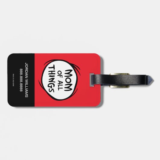 Dr. Seuss Thing Eine Sache Zwei - Mama aller Dinge Gepäckanhänger (Rückseite horizontal)