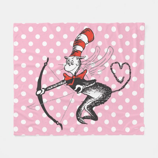 Dr. Seuss Valentine | Die Katze in der Hutschere Fleecedecke (Vorderseite (Horizontal))