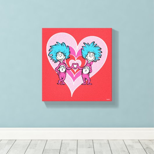 Dr. Seuss Valentine | Sache 1 Sache 2 Leinwanddruck (Insitu (Holzboden))
