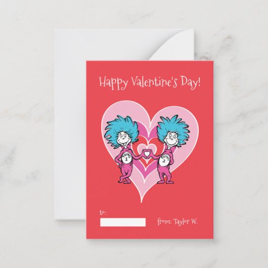 Dr. Seuss Valentine Thing 1 | 2 Card Mitteilungskarte (Vorderseite)