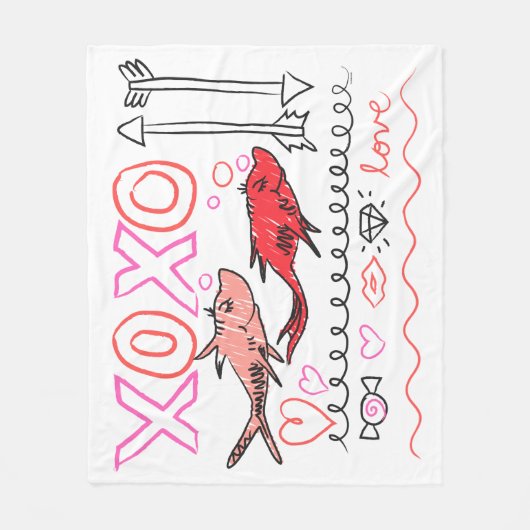 Dr. Seuss Valentine | XOXO Design Fleecedecke (Vorderseite)