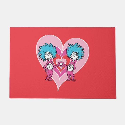 Dr. Seuss Valentinstag | Ding Eins Ding Zwei Fußmatte (Vorderseite)