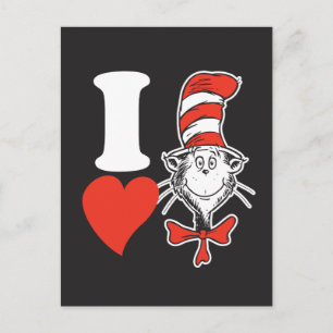 Dr. Seuss Valentinstag Ich liebe die Katze im Hu Feiertagspostkarte