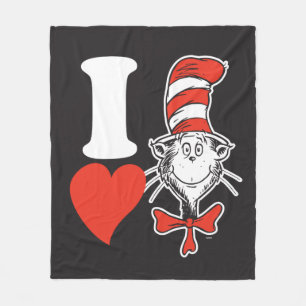 Dr. Seuss Valentinstag Ich liebe die Katze im Hu Fleecedecke