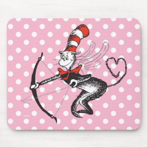 Dr. Seuss Valentinstag Kater mit Hut Cupid Mousepad