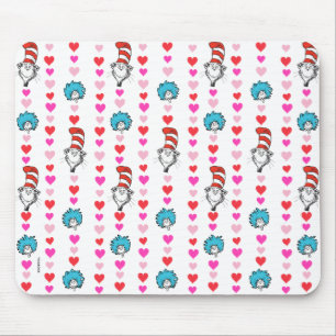 Dr. Seuss Valentinstag Katze im Hut Herz Muster Mousepad